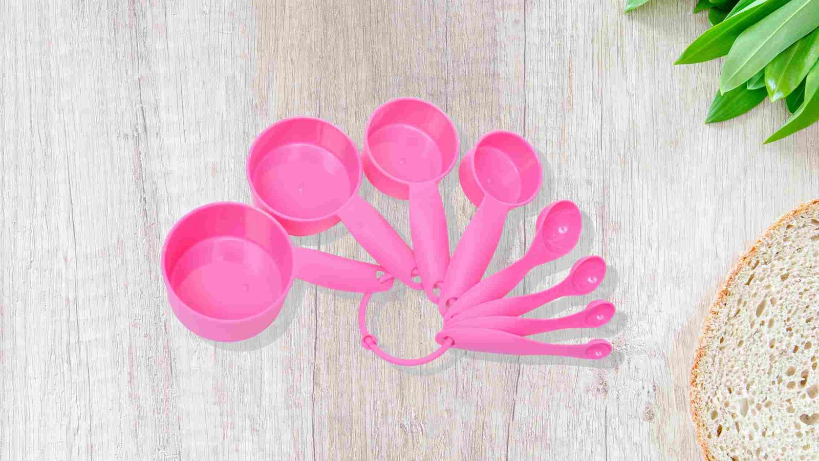 Plastic measuring cups and spoons